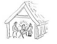 Krippe mit Jesu Kind